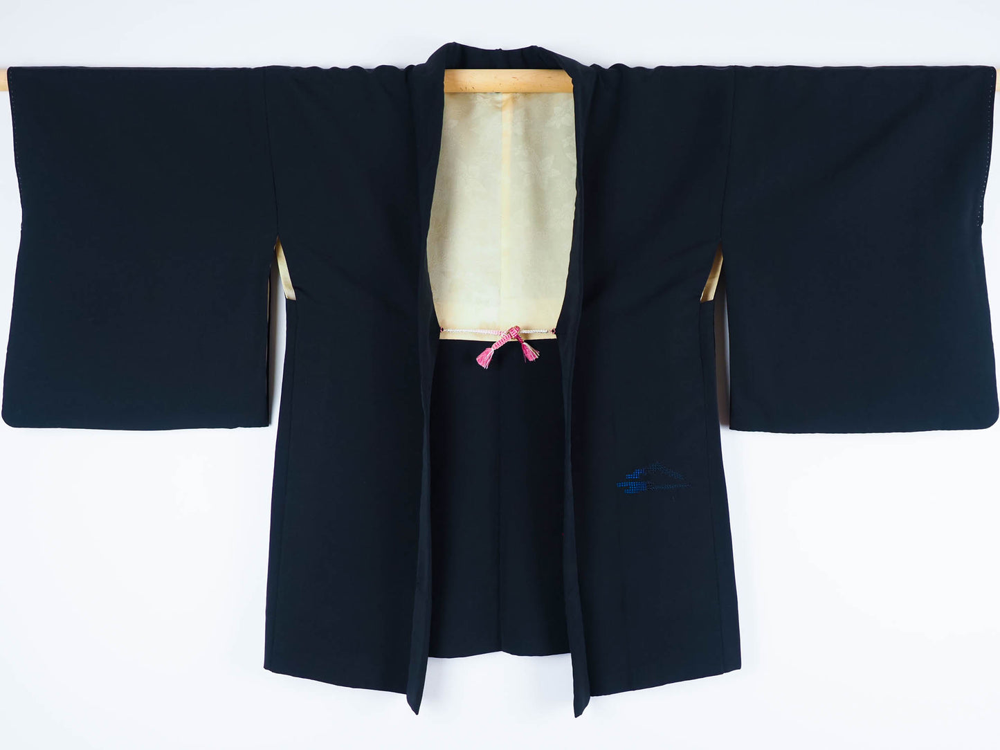 Black Haori with Cutwork Embroidery