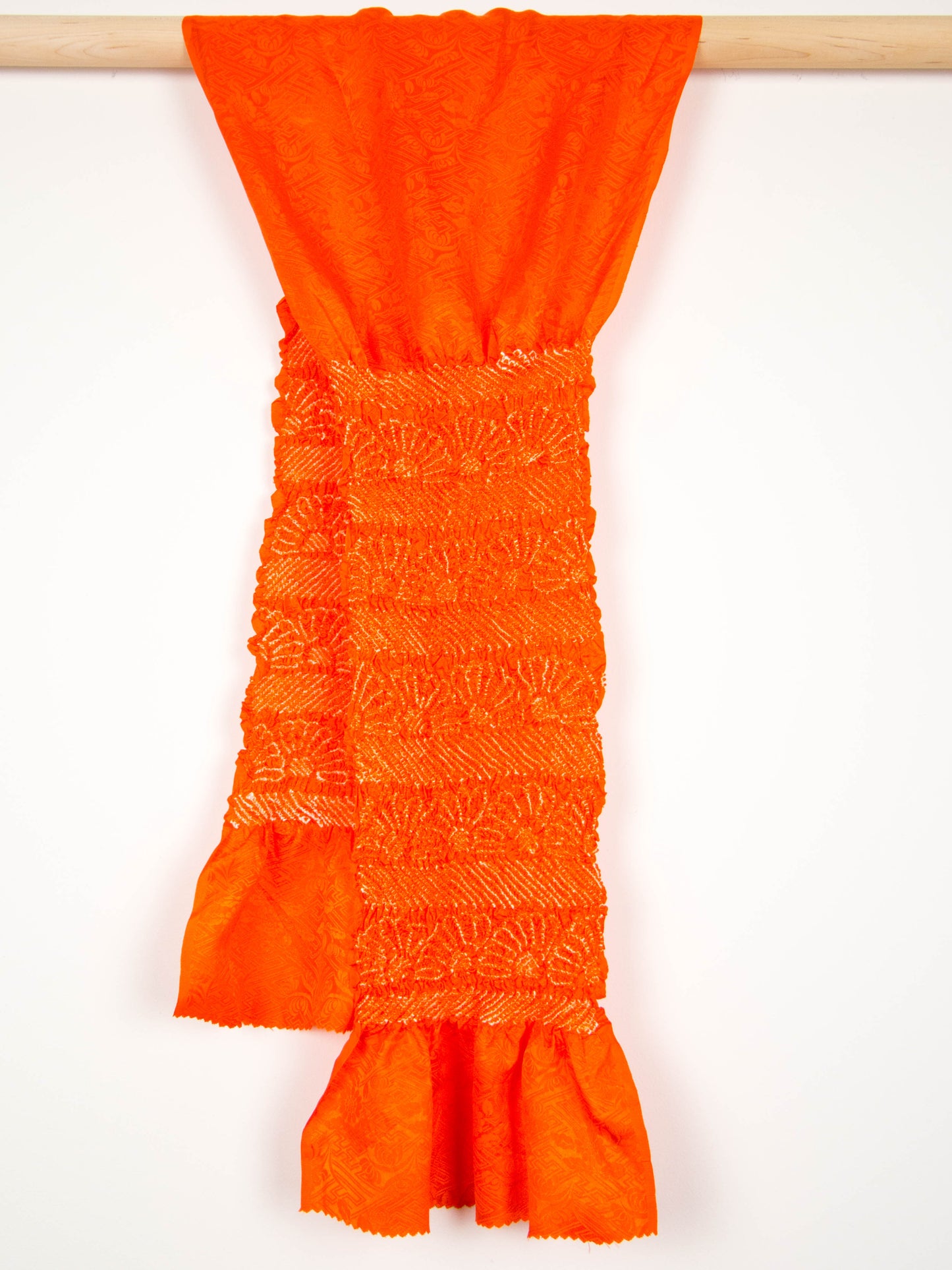 Orange Shibori Obiage