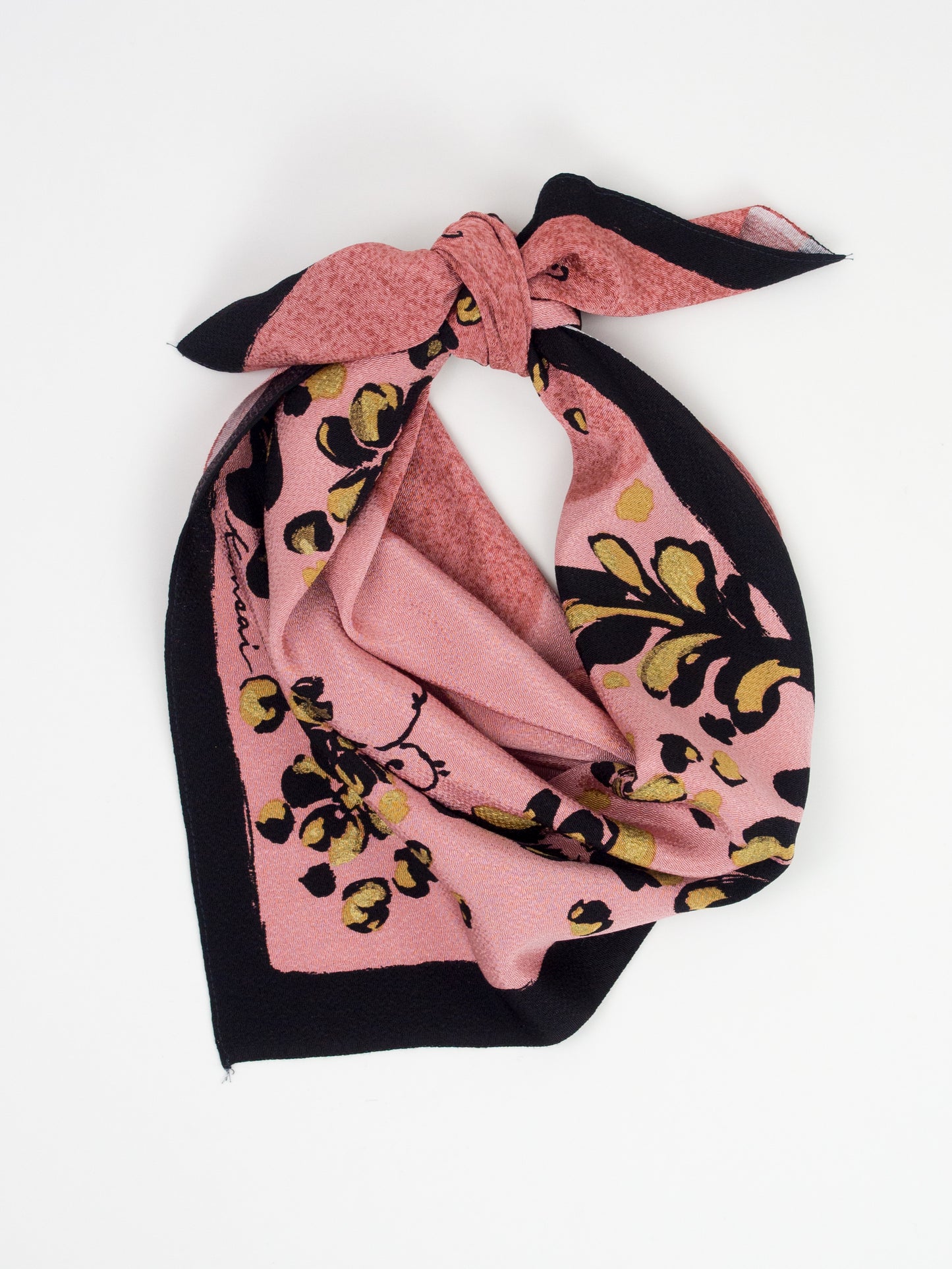 Pink & Black Chirimen Furoshiki