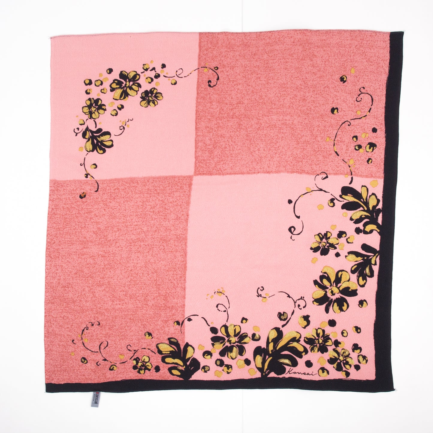 Pink & Black Chirimen Furoshiki