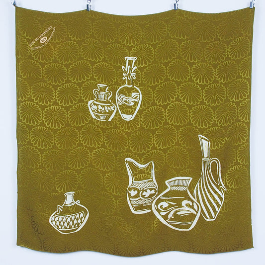 Green Rinzu Furoshiki with Vase Design