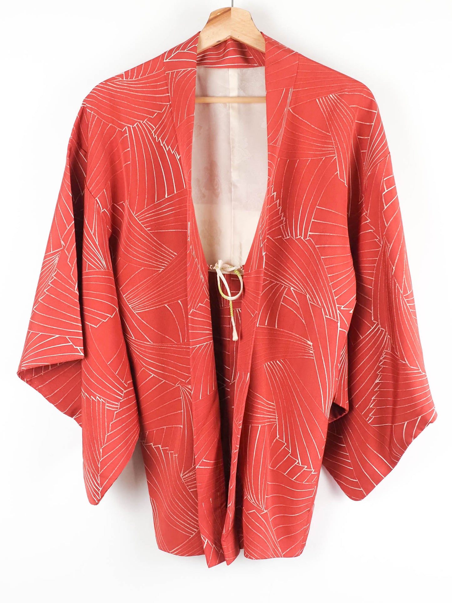 Tomato Red Haori with Pampas Grasses