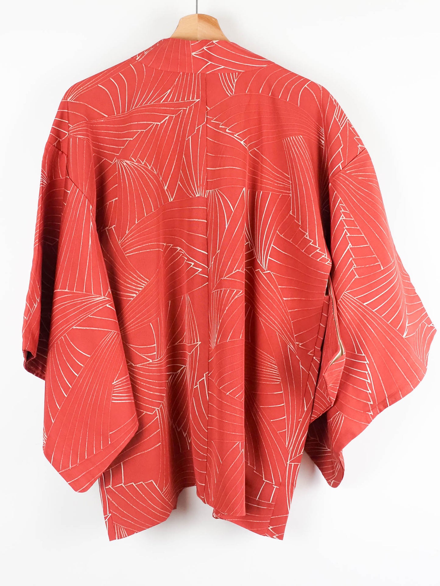 Tomato Red Haori with Pampas Grasses