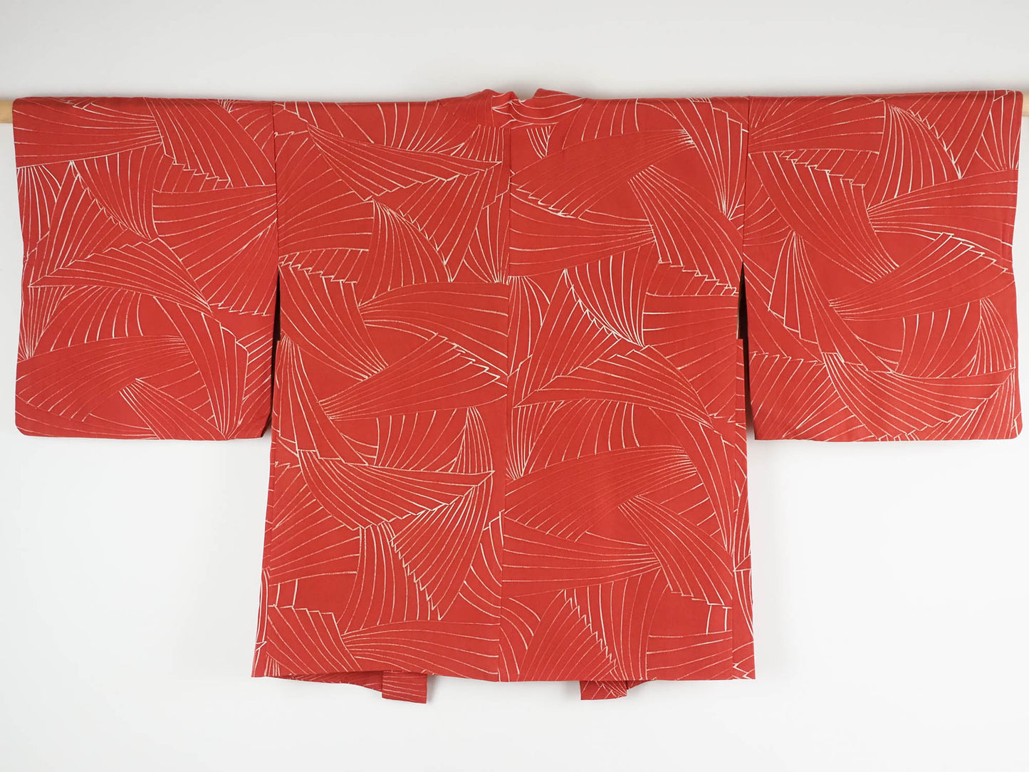Tomato Red Haori with Pampas Grasses