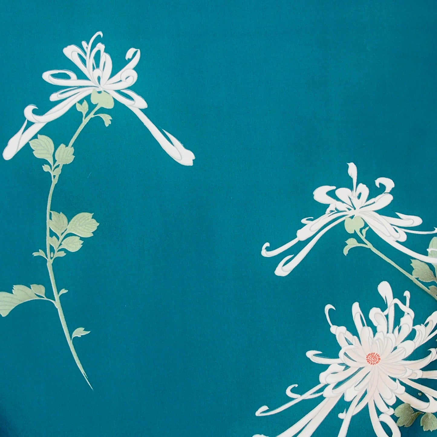 Teal Chrysanthemum Furoshiki