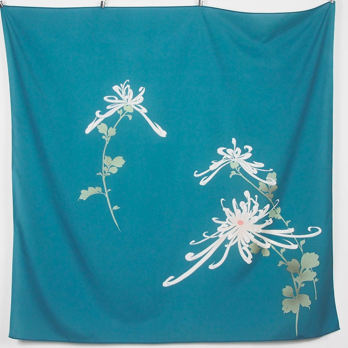 Teal Chrysanthemum Furoshiki