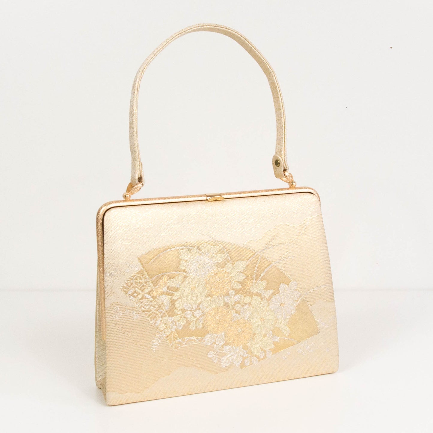 Golden Fan Silk Brocade Frame Bag