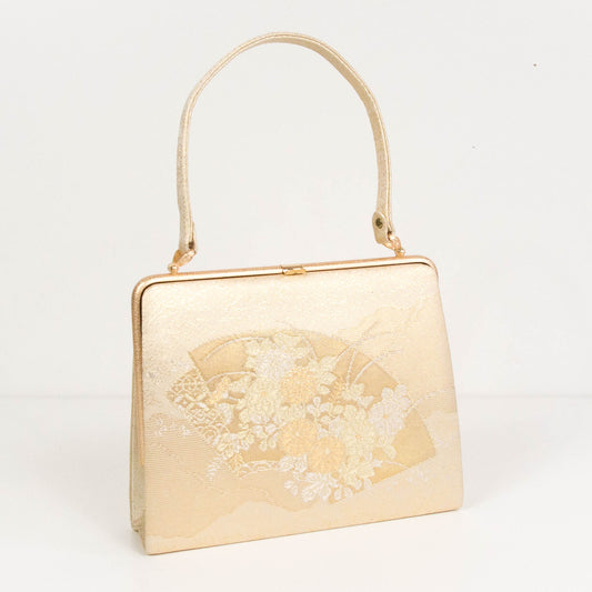 Golden Fan Silk Brocade Frame Bag